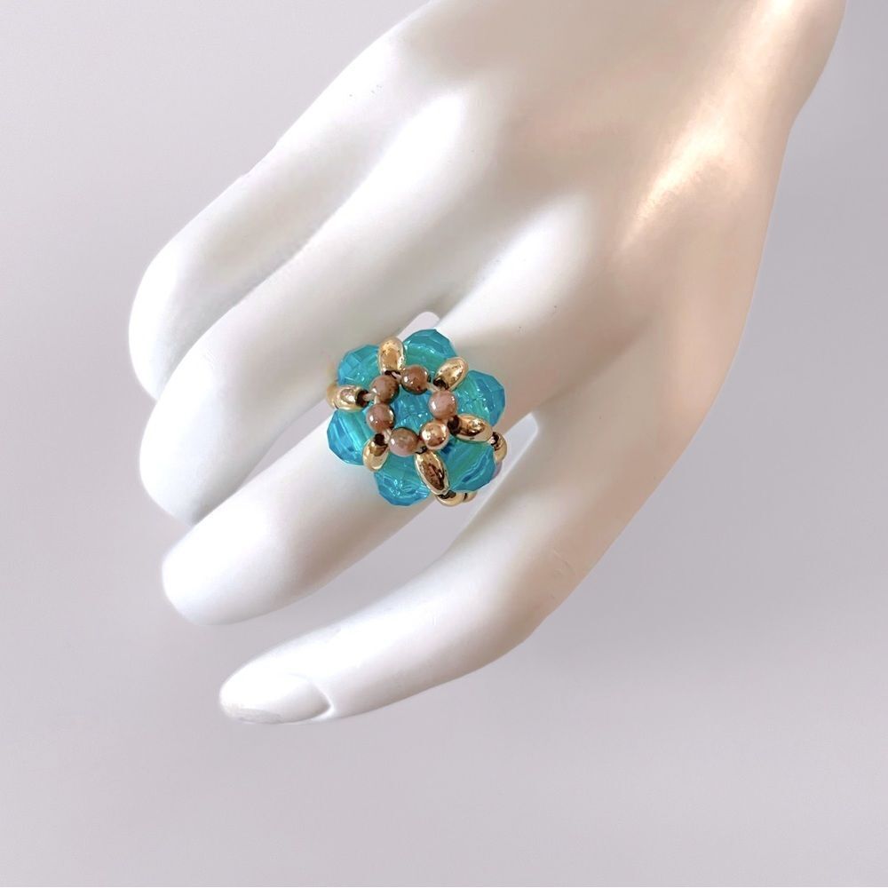 Vintage Bead Flower Ring